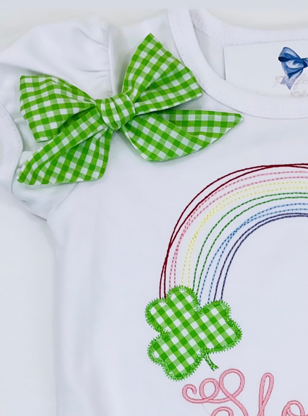 Lucky Green Small Gingham Hairbow - Perfectly Playful Designs