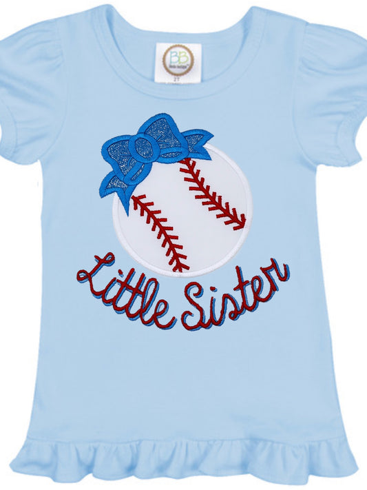 Baseball Bow Ruffle Shirt - Perfectly Playful Designs