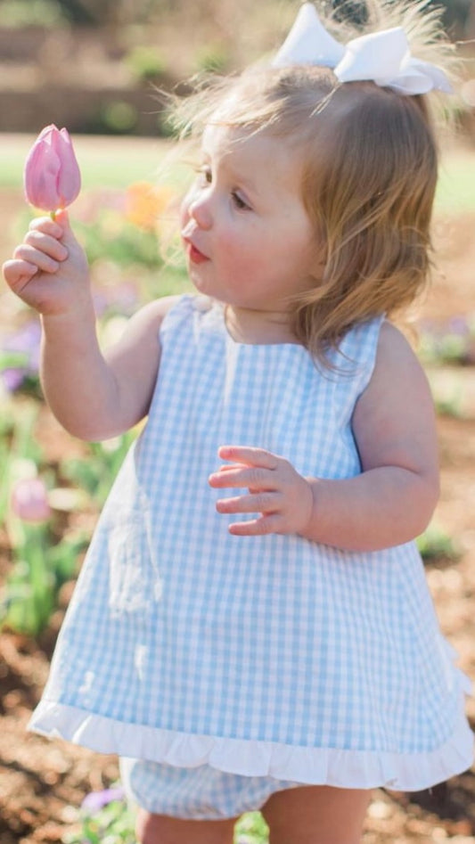 Blue Gingham Swing Back Set - Perfectly Playful Designs